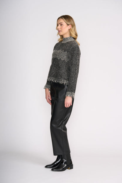 Foil FO8377 Tussle Me Jumper Mono side view on model Shop Foil at Dotique