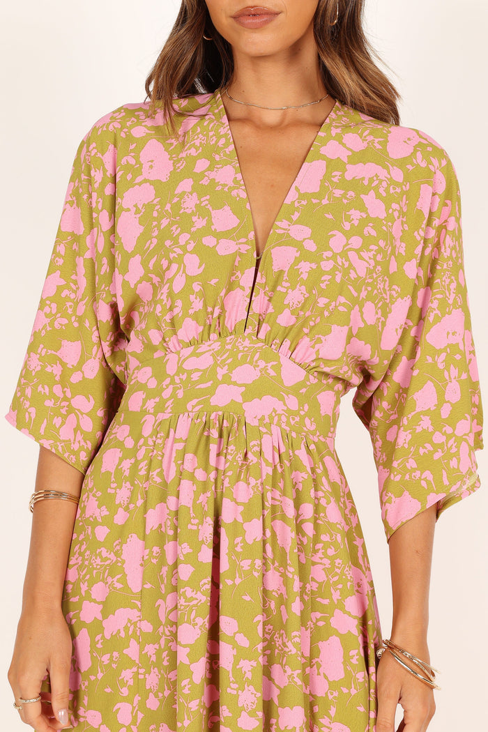 DRESSES @Fran Maxi Dress - Green/Pink