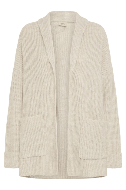 Fransa 20617149 FRbeverly Edge to Edge Cardigan Oatmeal Melange - Dotique - Fransa