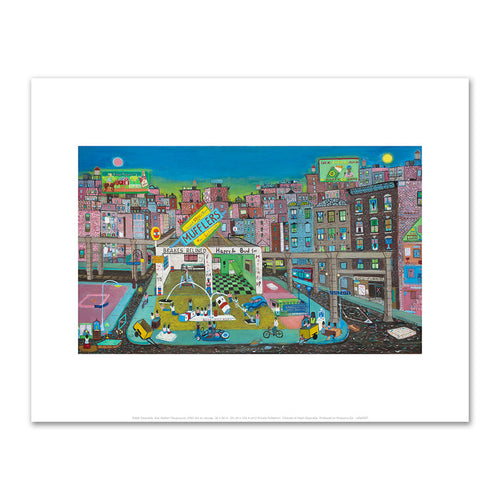 Ralph Fasanella, Gas Station Playground, 1983, Private Collection, Â© Estate of Ralph Fasanella. Fine Art Prints in various sizes by Museums.Co