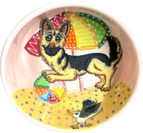 beach theme dog bowl