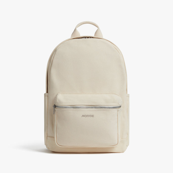 Ecru | Front view of Gesso Backpack in Ecru