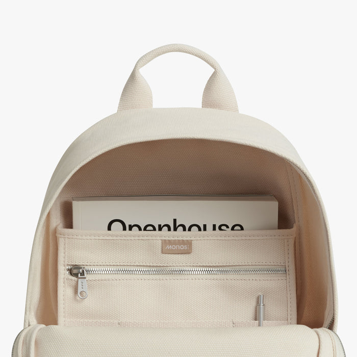 Ecru | Interior view of Gesso Backpack in Ecru
