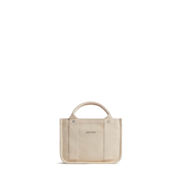 Ecru Scaled | Front view of Gesso Small Tote in Ecru