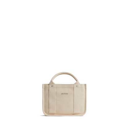 Ecru Scaled | Front view of Gesso Small Tote in Ecru