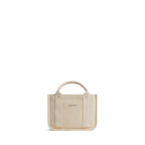 Ecru Scaled | Front view of Gesso Small Tote in Ecru