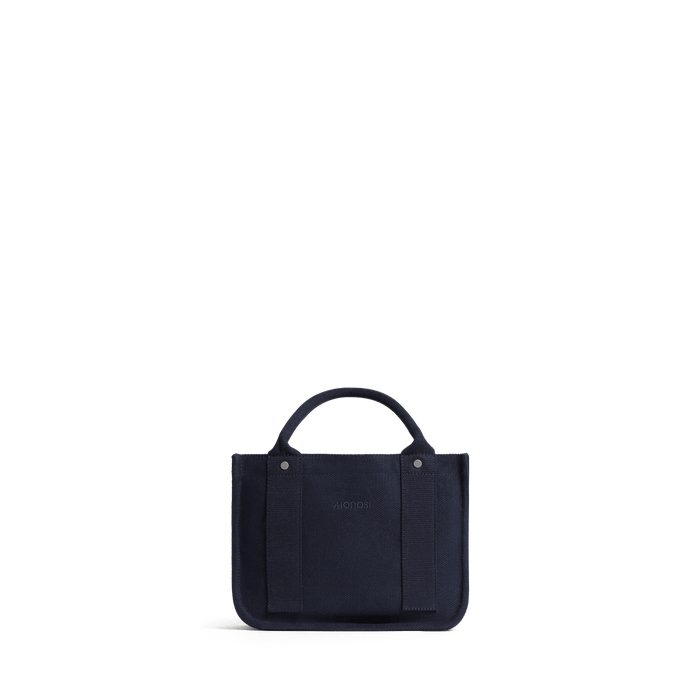 Abyss Blue Scaled | Front view of Gesso Small Tote in Abyss Blue