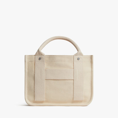 Ecru | Back view of Gesso Small Tote in Ecru