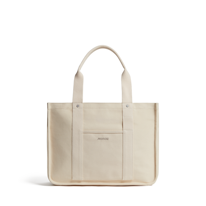 Ecru Scaled | Front view of Gesso Tote in Ecru