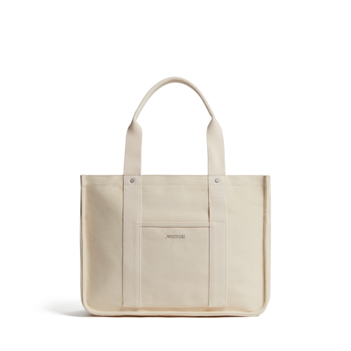 Ecru Scaled | Front view of Gesso Tote in Ecru