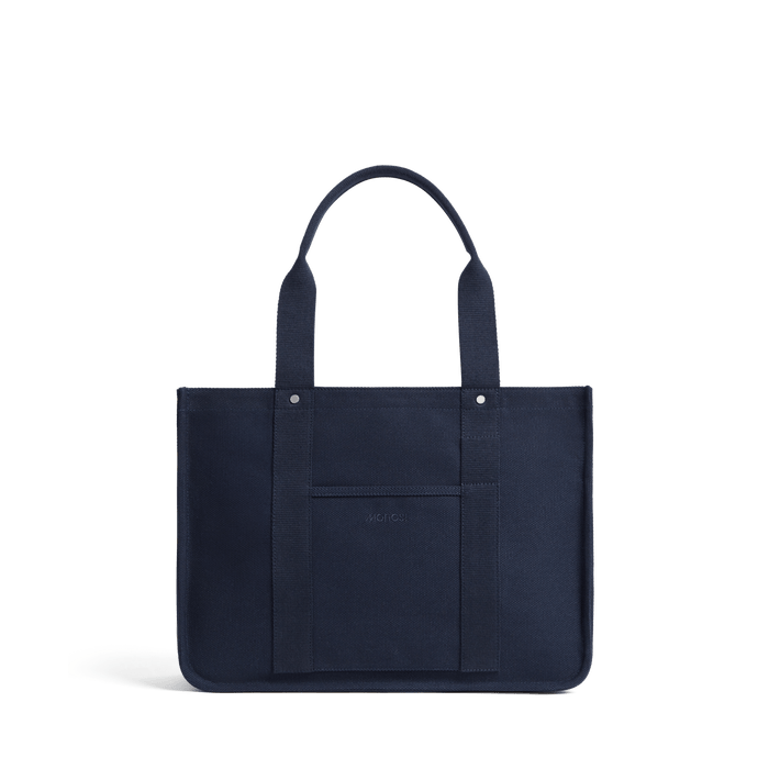 Abyss Blue Scaled | Front view of Gesso Tote in Abyss Blue