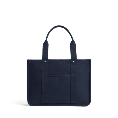 Abyss Blue Scaled | Front view of Gesso Tote in Abyss Blue
