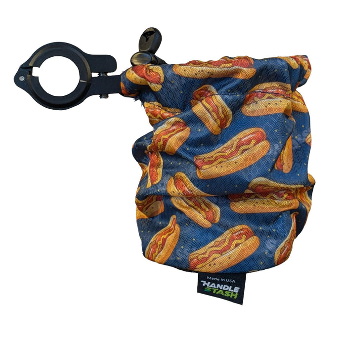 Glizzy Print bike cup holder with alloy clamp extended