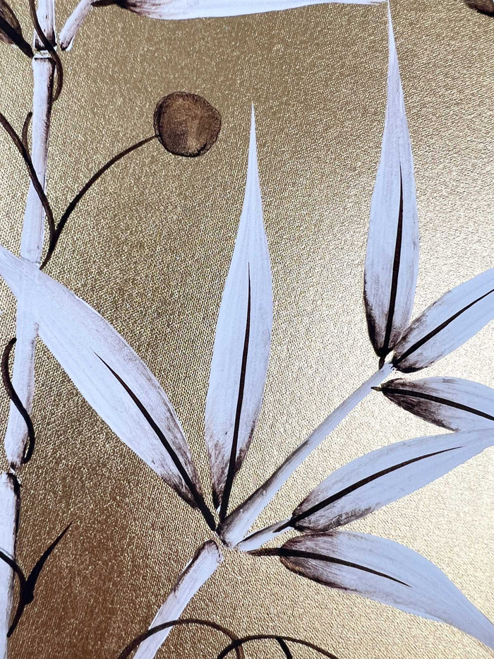 Gold And Umber Bamboo (B) Original Painting - Diane Hill