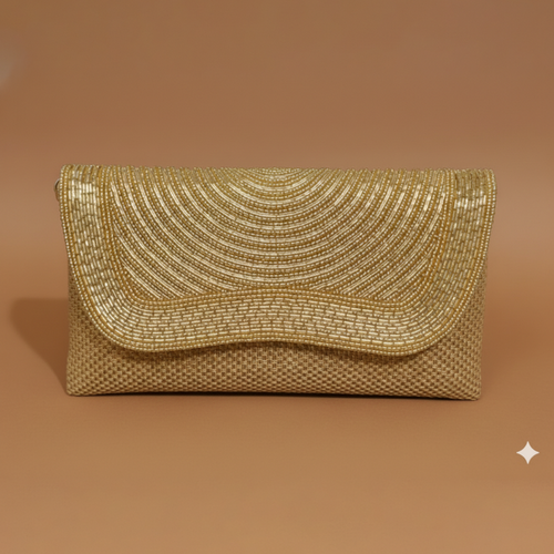 Gold Jute Hand Emellished clutch