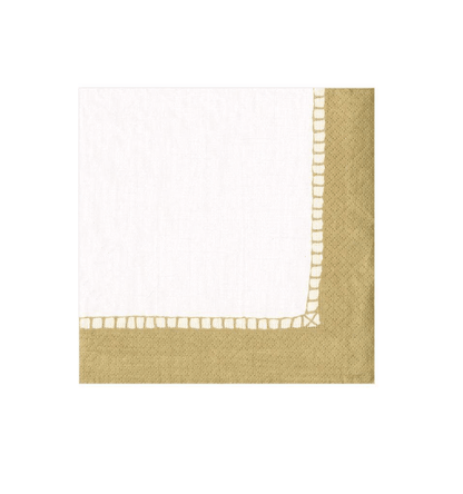 Caspari Gold Linen Border Napkin