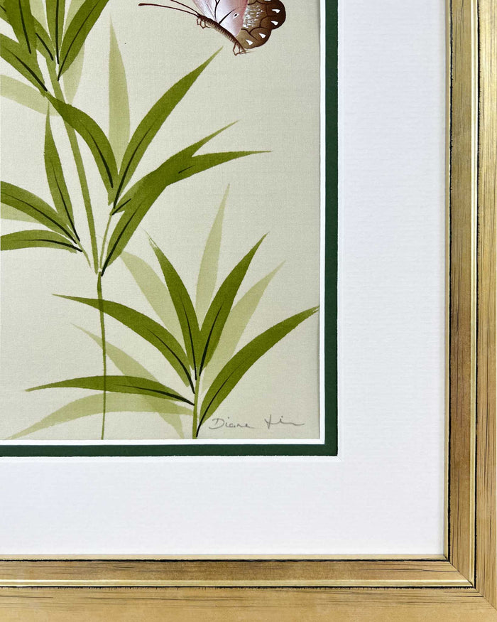 Green Bamboo On Silk (A) Original Painting - Diane Hill