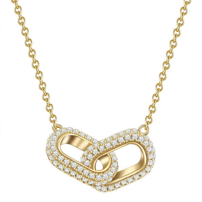 Hals Kette gold verschlungen Zirkonia