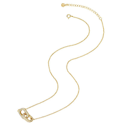 Hals Kette gold verschlungen Zirkonia