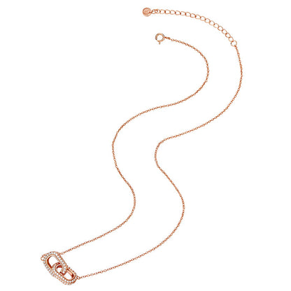 Hals Kette roségold verschlungen Zirkonia