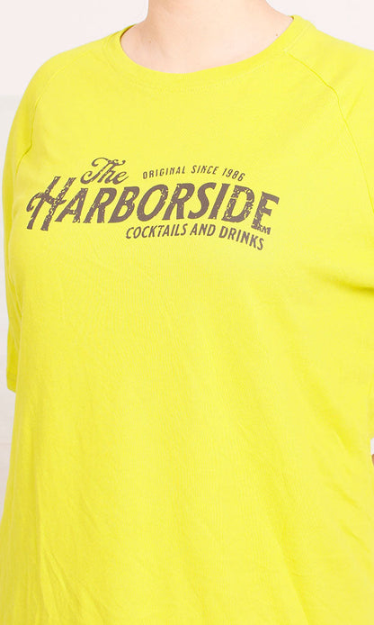 Harborside Graphic Neon Yellow Oversized Tee