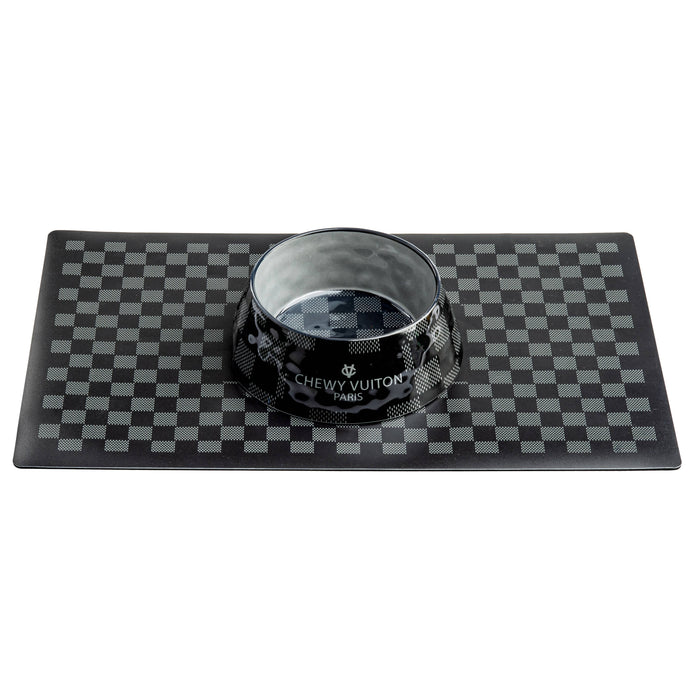 Haute Diggity Dog Black Checker Chewy Vuiton Placemat