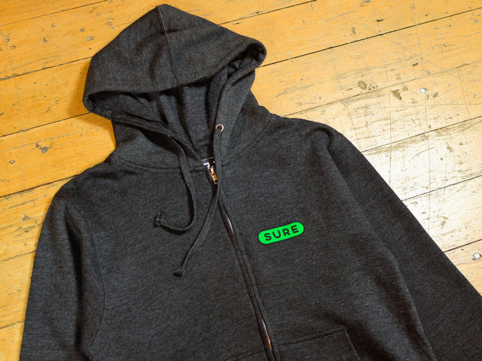 Heartbeat Zip Hood - Charcoal