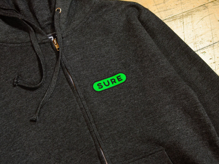 Heartbeat Zip Hood - Charcoal