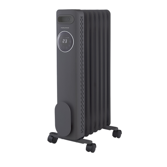 HeatFlux 1.5kw Digital Oil Filled Radiator with Remote Control - Grey