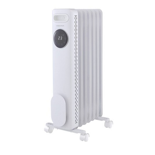 HeatFlux 1.5kw Digital Oil Filled Radiator with Remote Control - White