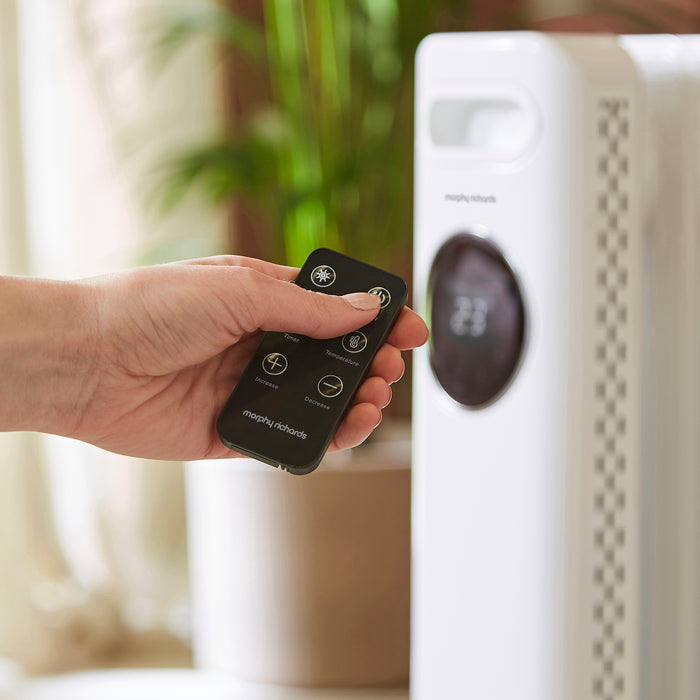 HeatFlux 1.5kw Digital Oil Filled Radiator with Remote Control - White