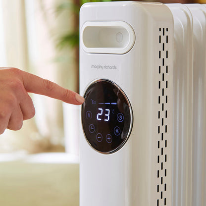 HeatFlux 1.5kw Digital Oil Filled Radiator with Remote Control - White