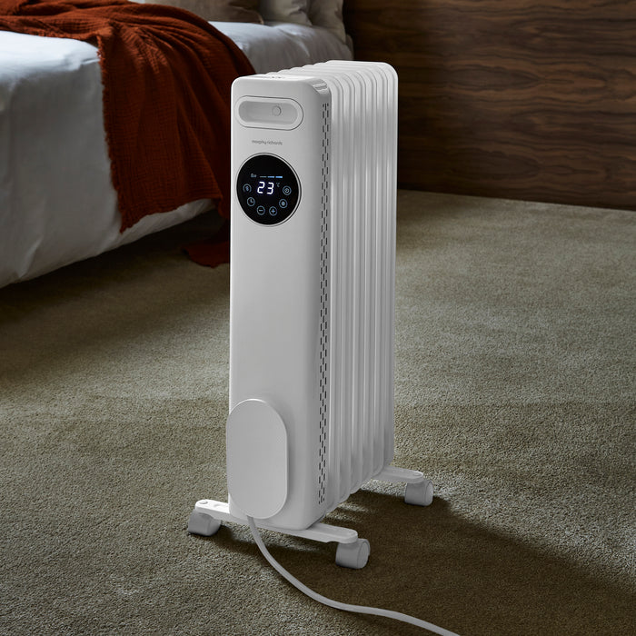 HeatFlux 1.5kw Digital Oil Filled Radiator with Remote Control - White