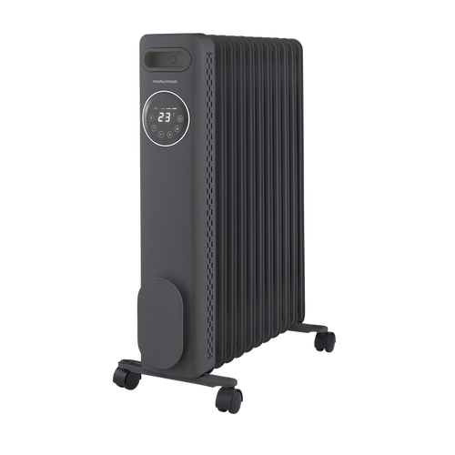 HeatFlux 2.5kw Digital Oil Filled Radiator with Remote Control - Grey
