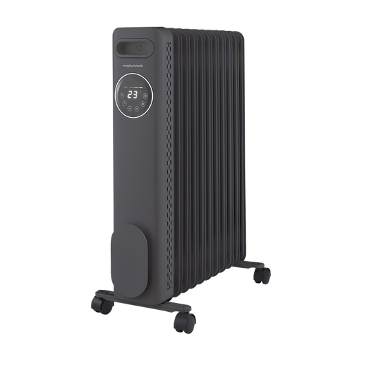 HeatFlux 2.5kw Digital Oil Filled Radiator with Remote Control - Grey