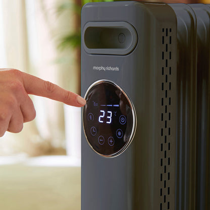 HeatFlux 2.5kw Digital Oil Filled Radiator with Remote Control - Grey