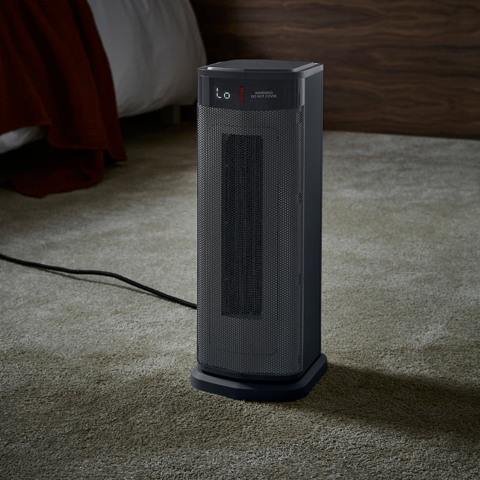 HeatFlux 2kw Digital Ceramic Tower Fan Heater with Remote Control - Grey