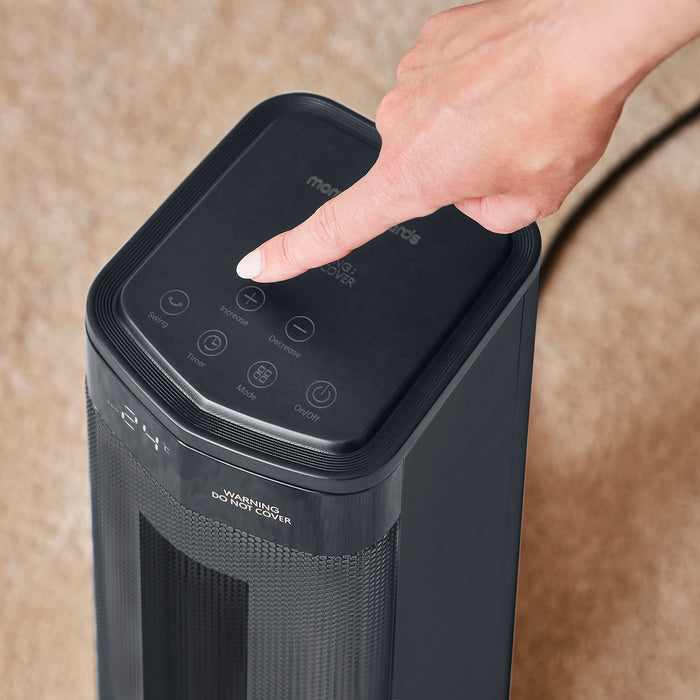 HeatFlux 2kw Digital Ceramic Tower Fan Heater with Remote Control - Grey