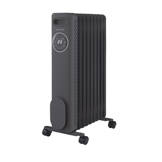 HeatFlux 2kw Digital Oil Filled Radiator with Remote Control - Grey