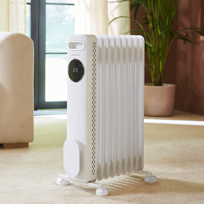 HeatFlux 2kw Digital Oil Filled Radiator with Remote Control - White