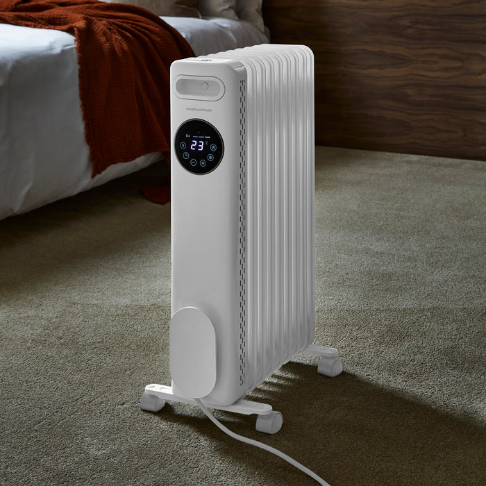HeatFlux 2kw Digital Oil Filled Radiator with Remote Control - White