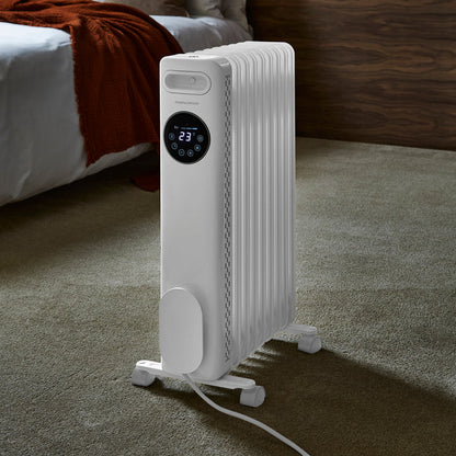 HeatFlux 2kw Digital Oil Filled Radiator with Remote Control - White