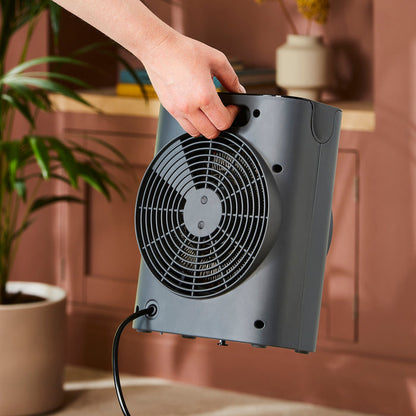 HeatFlux 2kw Upright Fan Heater with Remote Control - Grey