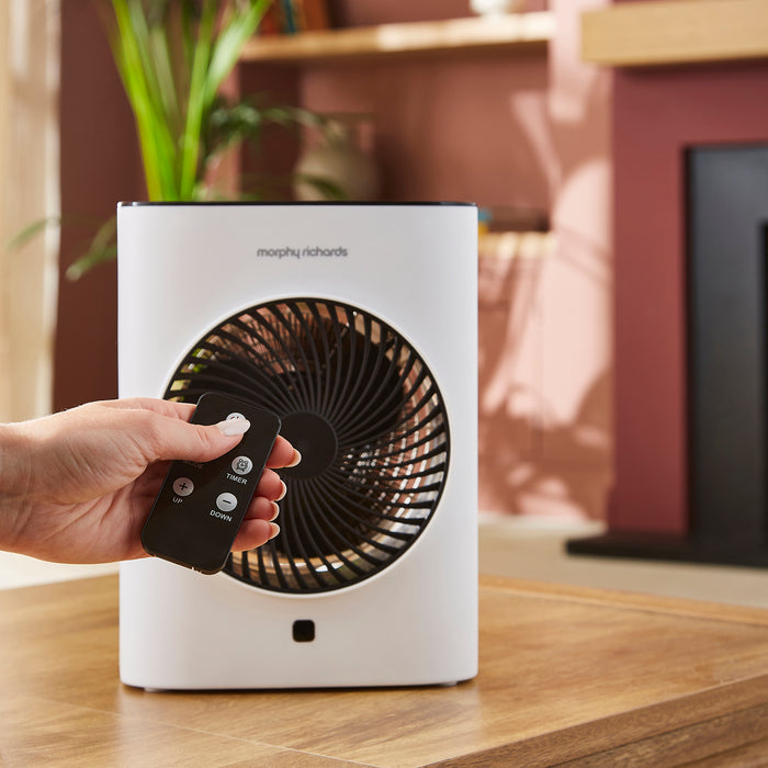 HeatFlux 2kw Upright Fan Heater with Remote Control - White