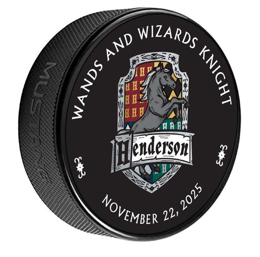 Henderson Silver Knights Wands and Wizards Puck - Vegas Team Store