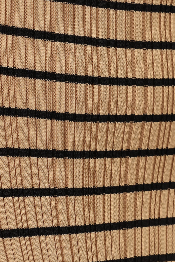 Petal and Pup USA DRESSES Henry Striped Midi Dress - Beige Black