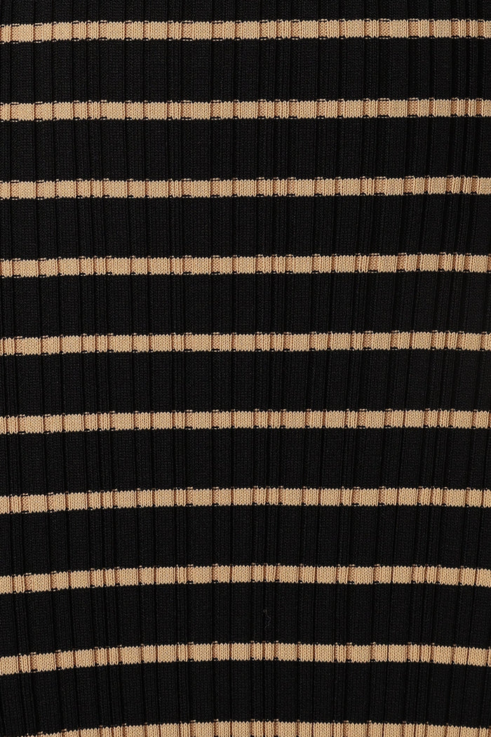 Petal and Pup USA DRESSES Henry Striped Midi Dress - Black Beige