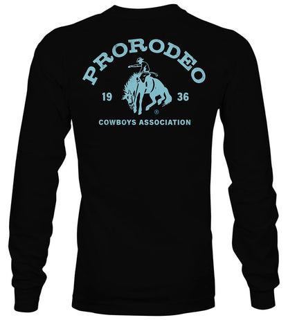 Hooey Men's Pro Rodeo Logo Long Sleeve Tee in Black