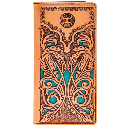 Hooey "Phoenix" Rodeo Wallet in Tan and Turquoise