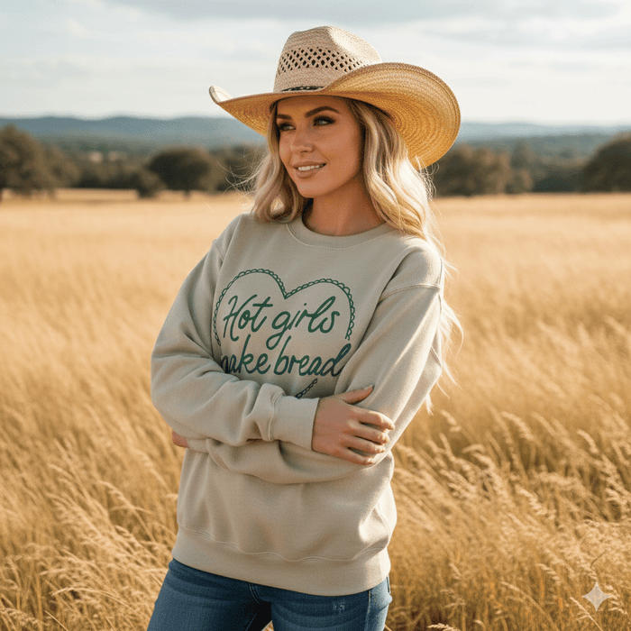 Hot Girls Make Bread Graphic SweatshirtSandS